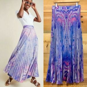 Siddhartha Bansal marble dyed purple pleated maxi skirt psychedelic festival